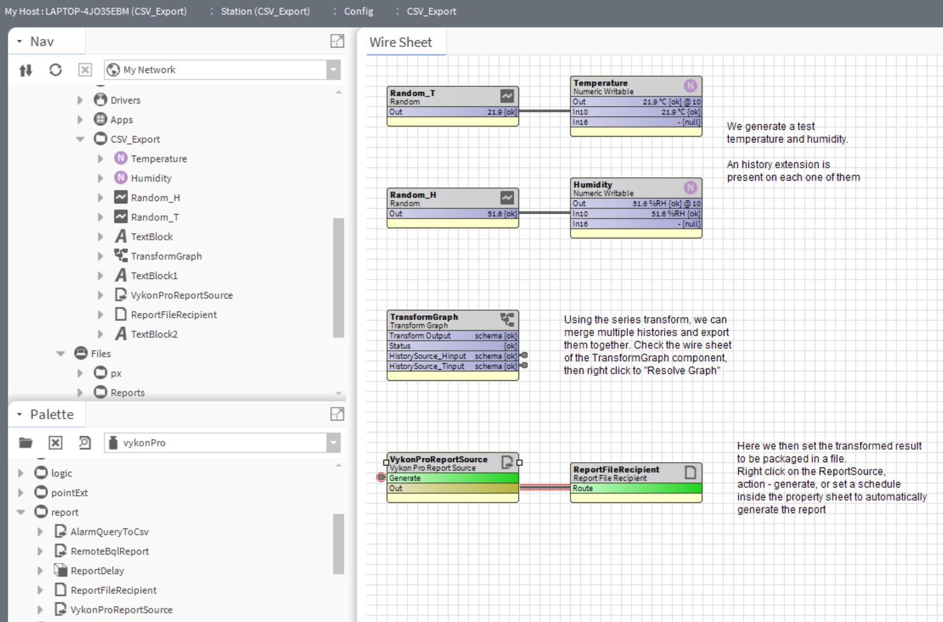 Merge histories together and export them to CSV