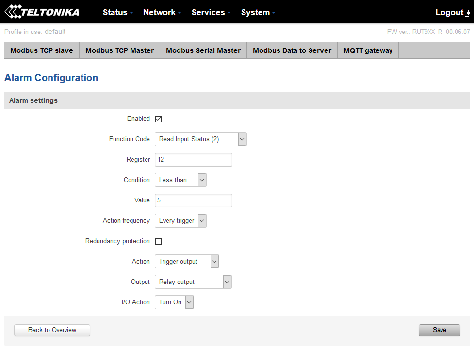 How do I set up the router to connect to Modbus Slave devices directly?